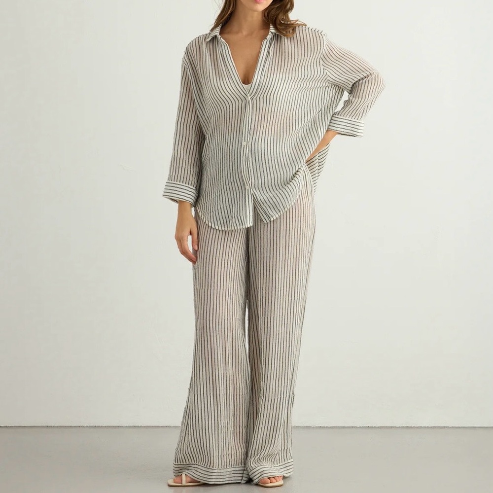 Black & White Striped 100% Cotton Set